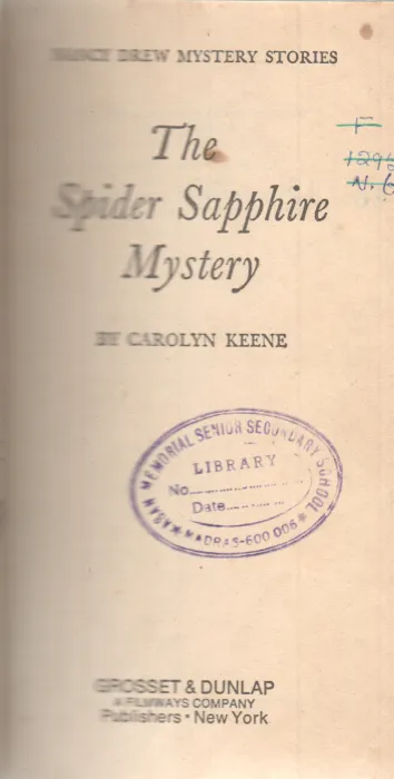 THE SPIDER SAPPHIRE MYSTERY BY CAROLYN KEENE