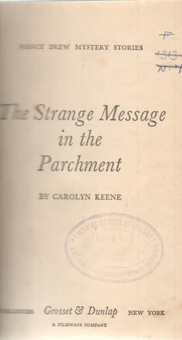 THE STRANGE MESSAGE IN THE PARCHMENT BY CAROLYN KEENE