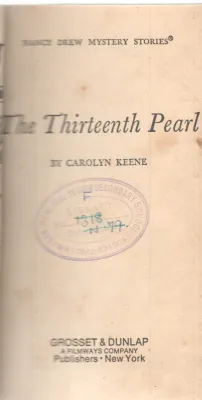 THE THIRTEENTH PEARL BY CAROLYN KEENE
