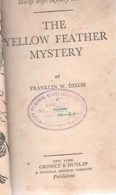 THE YELLOW FEATHER MYSTERY BY FRANKLIN W.DIXON