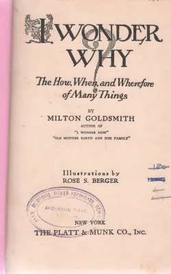I WONDER WHY BY MILTON GOLDSMITH