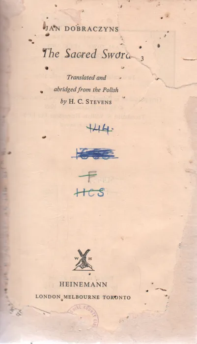 THE SACRED SWORD BY H.C STEEVENS