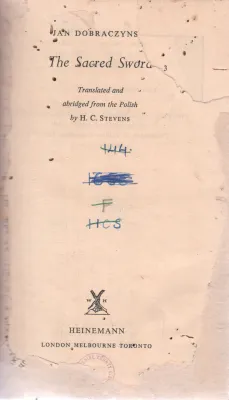 THE SACRED SWORD BY H.C STEEVENS