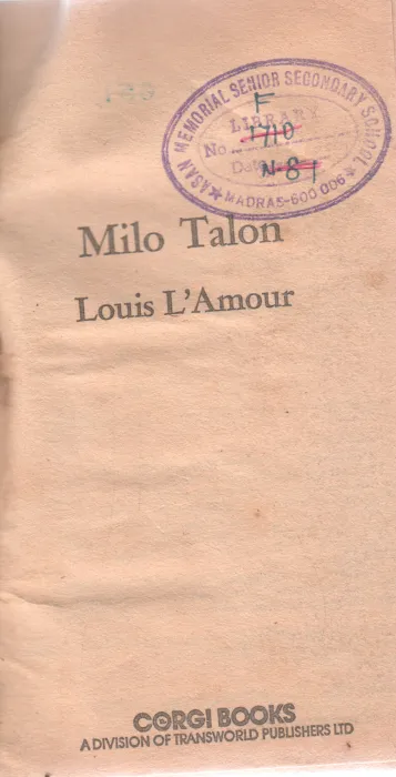 MILO TALON BY LOUIS L'AMOUE