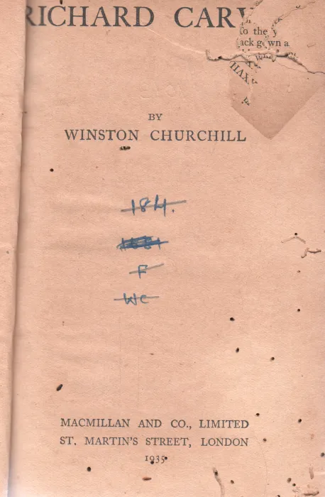 RICHARD CARY BY WINSTON CHURCHILL
