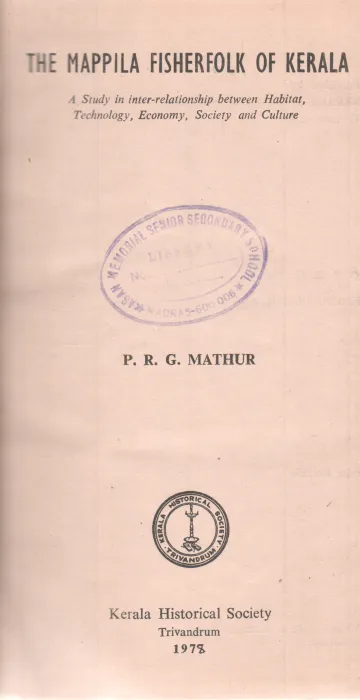 THE MAPPILA FISHERFOLK OF KERALA BY P.R.G. MATHUR
