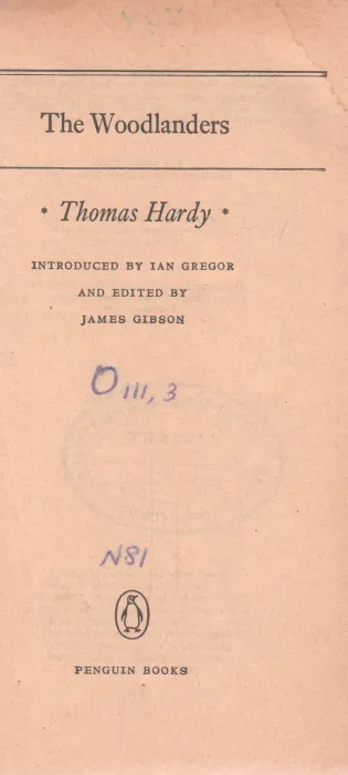 THE WOODLANDERS BY THOMAS HARDY