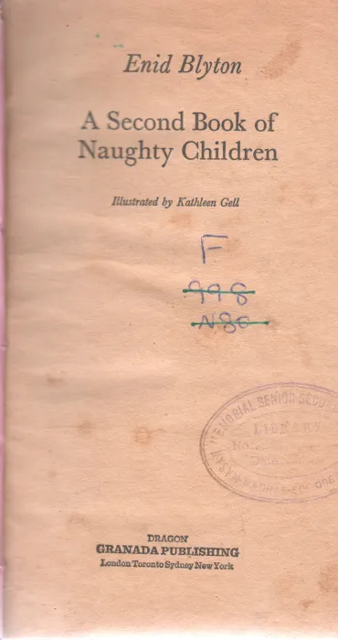 A SECOND BOOK OF NAUGHTY CHILDREN BY ENID BLYTON