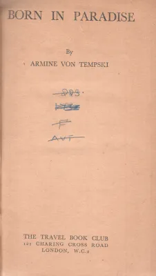 BORN IN PARADISE BY ARMINE VON TEMPSKI