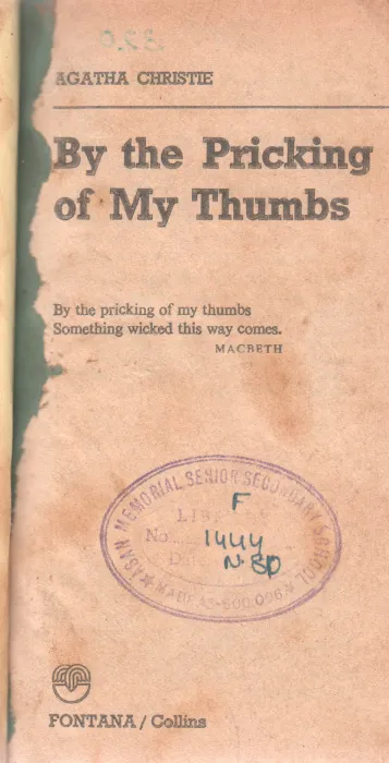 BY THE PRICKING OF MY THUMBS BY AGATHA CHRISTIE