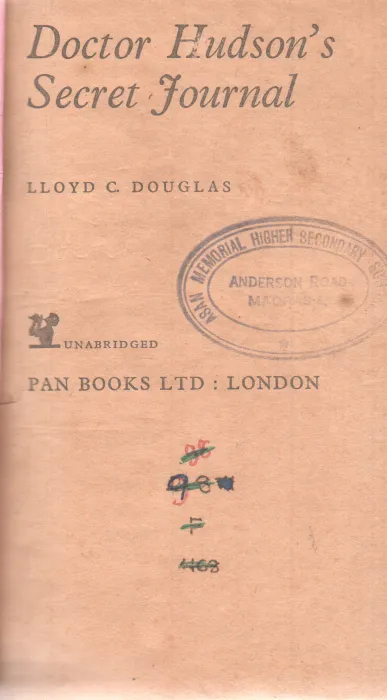 DOCTOR HUDSON'S SECRET JOURNAL BY LLOYD C. DOUGLAS