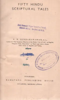 FIFTY HINDU SCRIPTUAL TALES BY V.R. SUNDARARAMAN