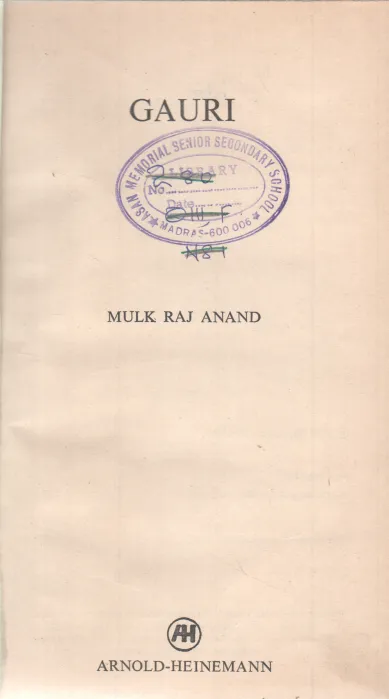GAURI BY MULK RAJ ANAND