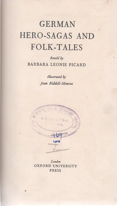 GERMAN HERO SAGAS AND FOLK TALES BY BARBARA LEONE PICARD