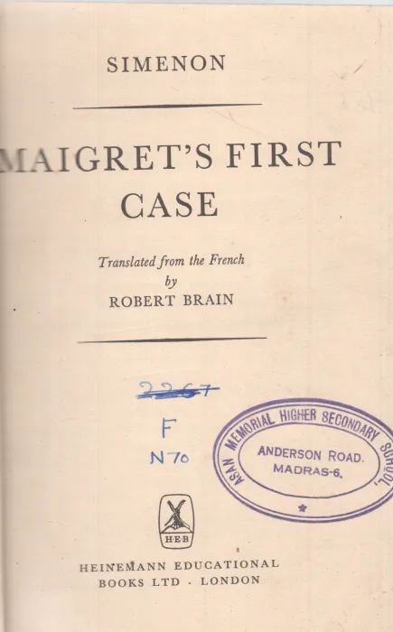 MAIGRET'S FIRST CASE BY ROBERT SIMENON