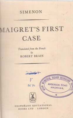 MAIGRET'S FIRST CASE BY ROBERT SIMENON