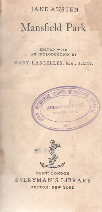 MANSFIELD PARK BY JANE AUSTEN