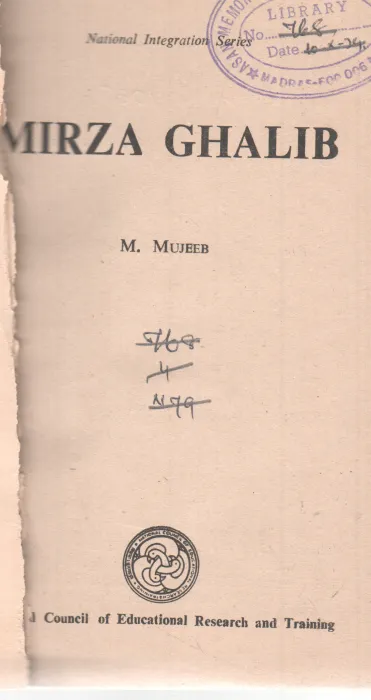 MIRZA GHALIB BY M. MUJEEB