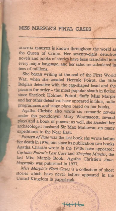 MISS MARPLE'S FINAL CASES