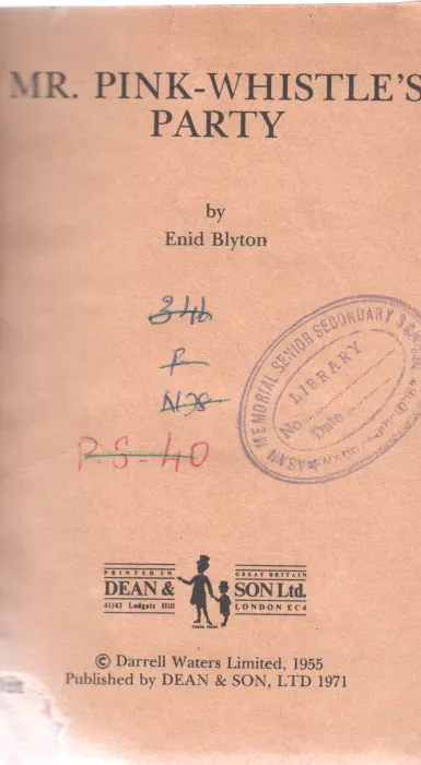 MR.PINK WHISTLE PARTY BY ENID BLYTON