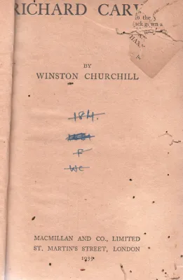 RICHARD CARY BY WINSTON CHURCHILL