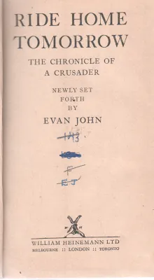 RIDE HOME TOMORROW BY EVAN JOHN