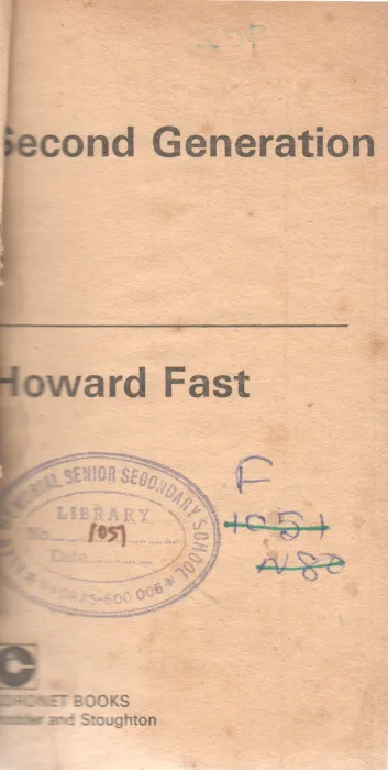 SECOND GENERATION BY HOWARD FAST