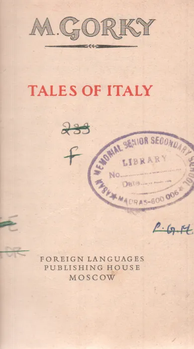 TALES OF ITALY BY M.GORKY