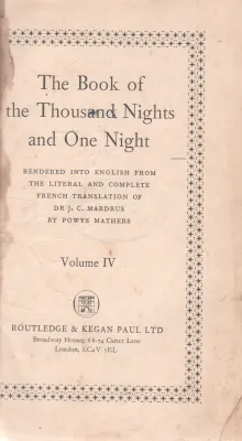 THE BOOK OF THE THOUSAND NIGHTS AND ONE NIGHT VOLUME 4 BY POWYS MATHERS