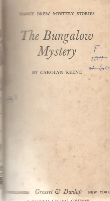 THE BUNGALOW MYSTERY BY CAROLYN KEENE
