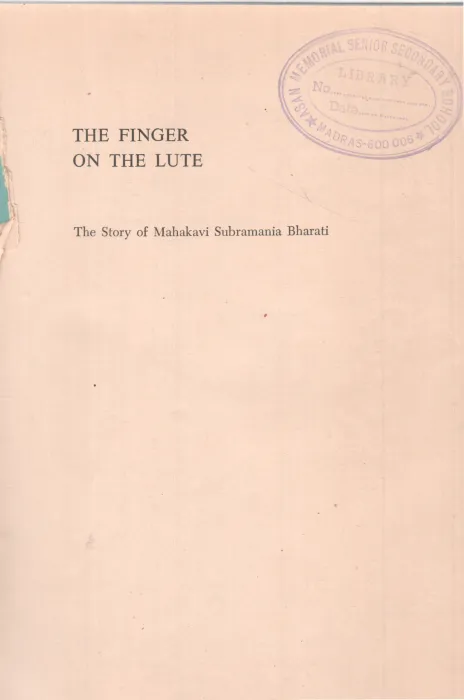THE FINGER ON THE FLUTE BY SUBRAMANIA BHARATI