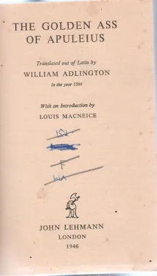 THE GOLDEN ASS OF APULEIUS BY WILLIAM ADLINGTON