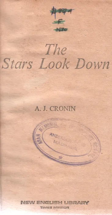THE STARS LOOK DOWN BY A.J CRONIN
