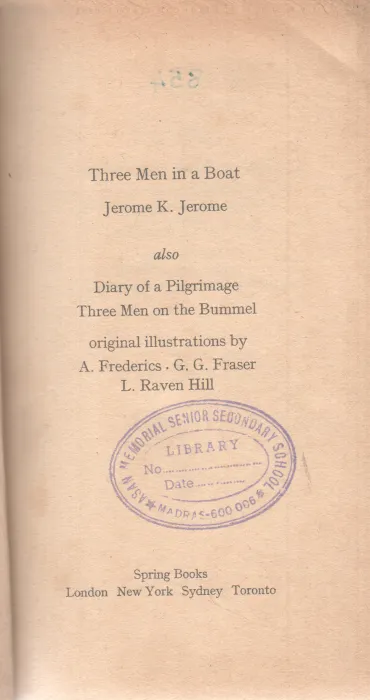 THREE MEN IN A BOAT BY JEROME K. JEROME