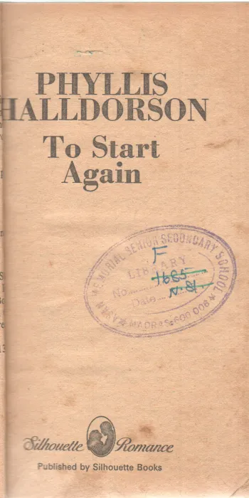 TO START AGAIN BY PHYLLIS HALLDORSON