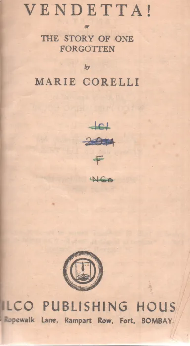 VENDETTA! BY MARIE CORELLI