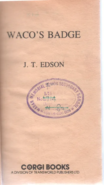 WACO'S BADGE BY J T EDSON