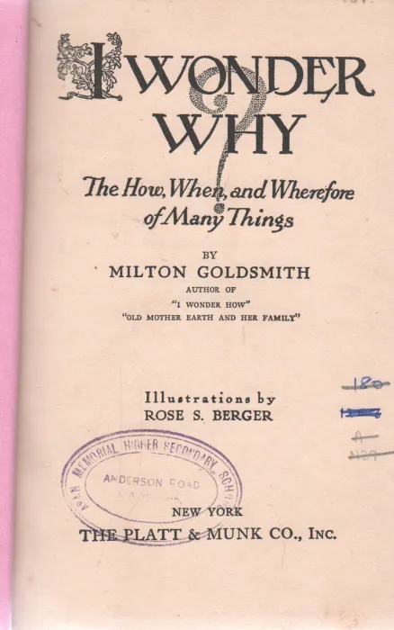 WONDER WHY BY MILTON GOLDSMITH