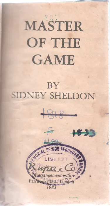MASTER OF THE GAME BY SIDNEY SHELDON