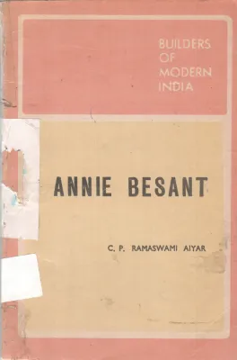 ANNIE BESANT BY C.P. RAMASWAMI AIYAR