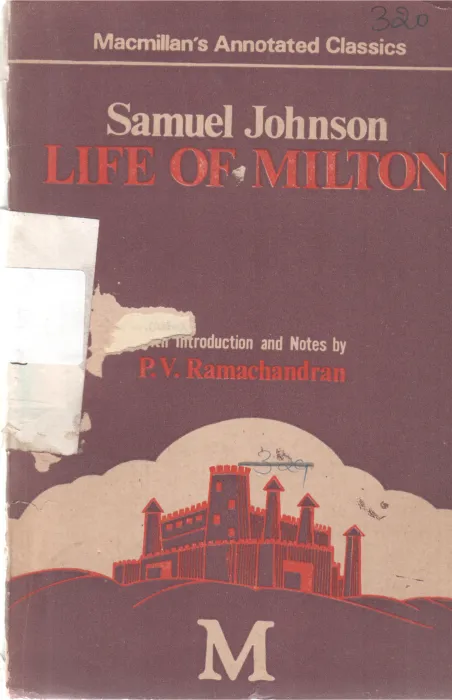 SAMUEL JOHNSON LIFE OF MILTON BY P.V. RAMACHANDRAN