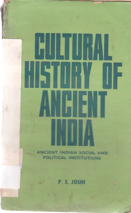 CULTURAL HISTORY OF ANCIENT INDIA BY JOSHII
