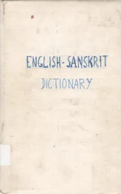 ENGLISH SANSKRIT DICTIONARY BY VAMAN SHIVARAM APTE