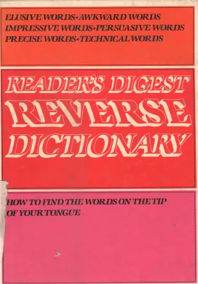 READER'S DIGEST REVERSE DICTIONARY