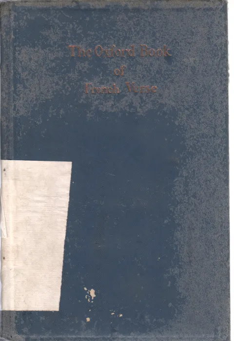 THE OXFORD BOOK OF FRENCH VERSE