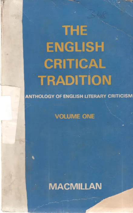 THE ENGLISH CRITICAL TRADITION BY S. RAMASWAMI