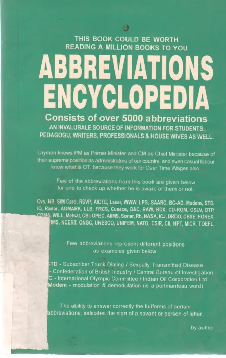 ABBREVIATIONS ENCYLOPEDIA BY A. HARIDAS