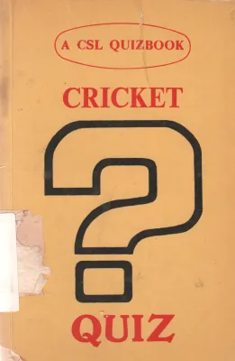 CRICKET QUIZ BY ASHOK KUMAR SARIN