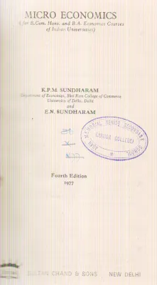 MICRO ECONOMICS BY K.P.M. SUNDHARAM