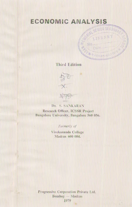 ECONOMIC ANALYSIS BY S.SANKARAN